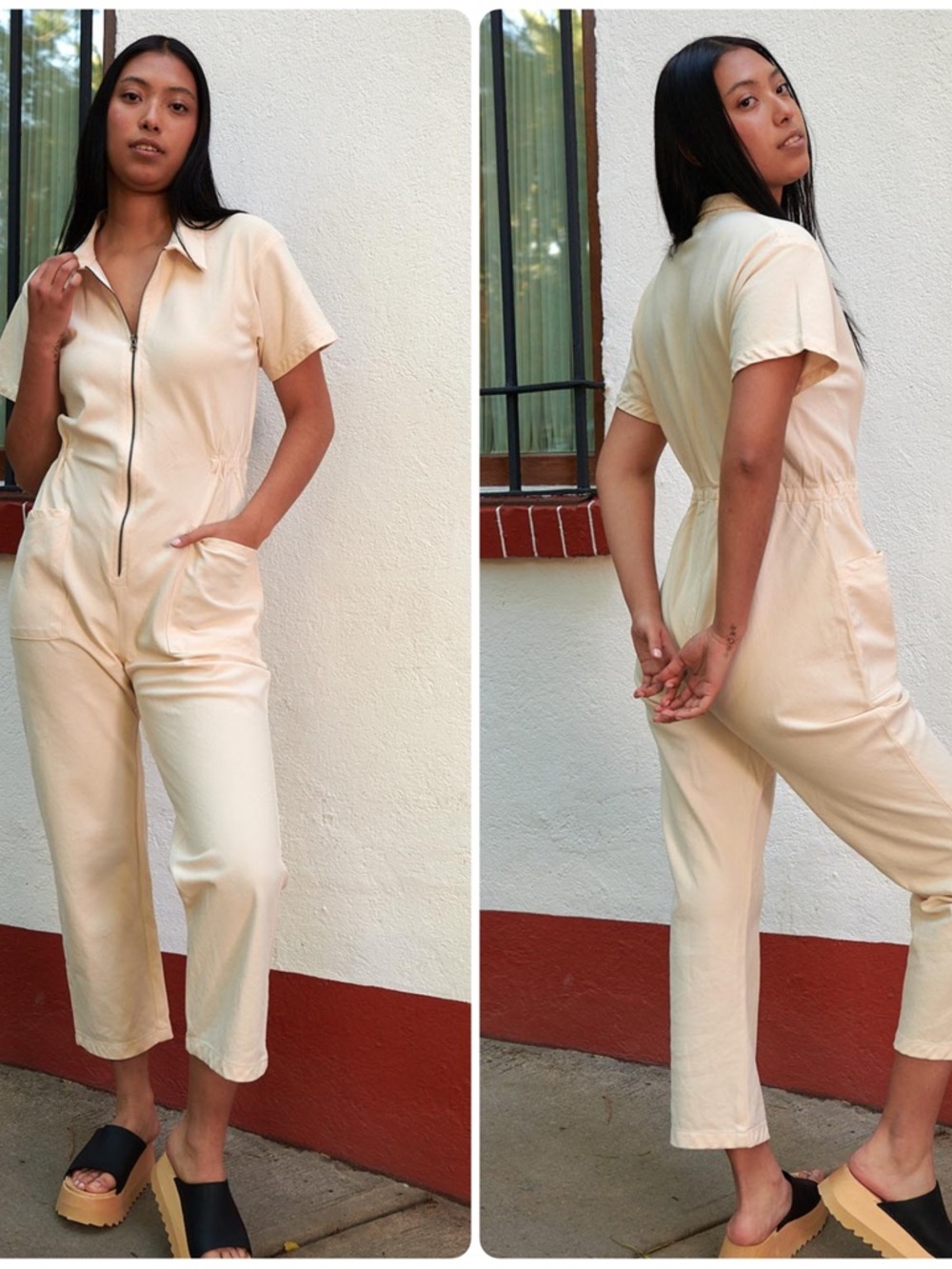 NEW Noble Utility Jumpsuit Oat Milk Cream Size Medium